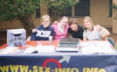 Me tabling on-campus to promote SexInfo.