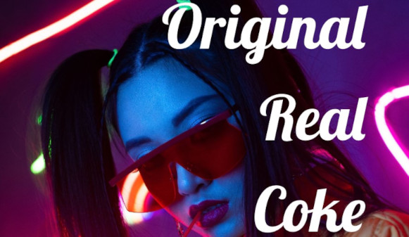 Title image for Original Real Coke Feng Shui 2 adventure by Lynnea Glasser. Cyberpunk woman drinking from a straw. LightField Studios/Shutterstock.com